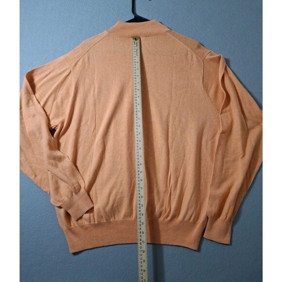 Peter Millar Crown Quarter Zip Sweater Men’s XL Orange Nectar Cashmere Blend - Picture 7 of 8